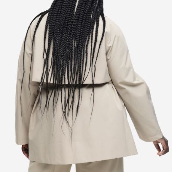 Beige Short Trench Coat (L, XL) - Picture 4 of 9